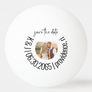Leuke Ping Pong Photo Wedding Sla de datum op Pingpongballen