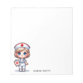 Leuke Pinguïn Nurse Roze Stethoscoop Custom Notitieblok (Voorkant)