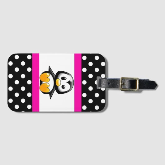 Leuke Pinguïn & Stippen Bagagelabel (Voorkant (horizontaal))