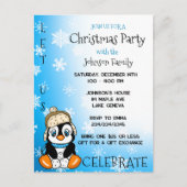 Leuke Pinguïn Winter Kerstfeest Briefkaart (Voorkant)