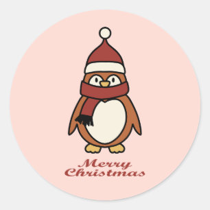 Leuke Pinguin Xmas Sticker