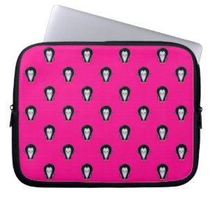 Leuke pinguïns over Hot Pink Patroon Laptop Sleeve