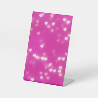 Leuke Pinkie Hearts Reclamebord Met Voetstuk