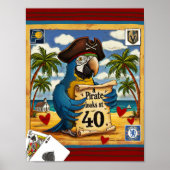 Leuke Pirate speelkaarten Parrot Beach Poster (Voorkant)