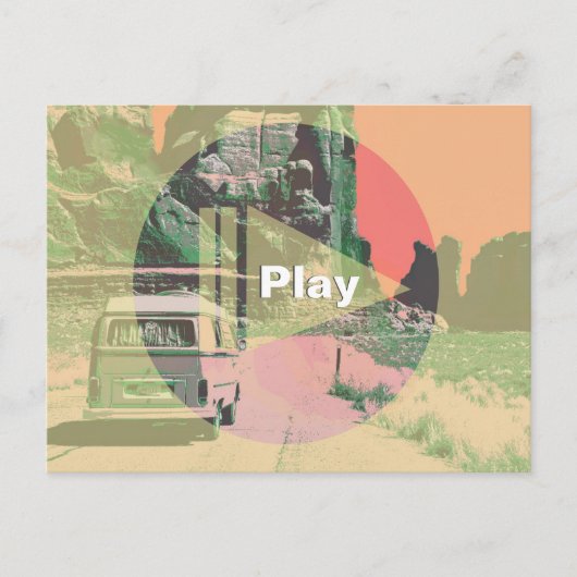 Leuke Play Button over je foto Briefkaart (Voorkant)