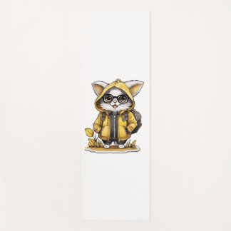 Leuke pluizige kat herfst esthetiek yogamat