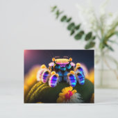 Leuke pluizige spin, Postcrossing Briefkaart (Staand voorkant)