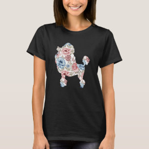 Leuke Poedel Eigenaar Bloem Bloemen Silhouet Hond T-shirt