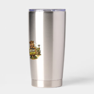 Leuke poging jager geïsoleerde drinkbeker