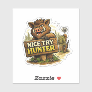 Leuke poging jager sticker