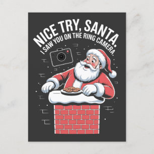 Leuke poging Kerstman, ik zag je op de ringcamera Uitnodiging Briefkaart