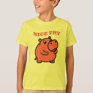 Leuke poging nijlpaard cartoon t-shirt