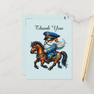 Leuke politie bedankt briefkaart