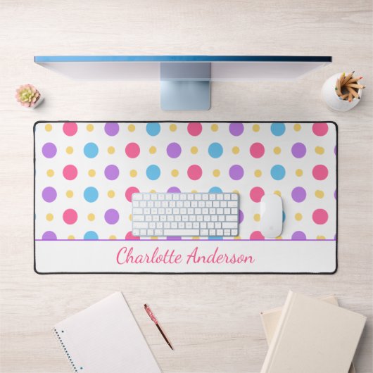 Leuke Polka Dot Roze Paarse Blauw Bureaumat (Kantoor 1)