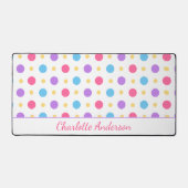 Leuke Polka Dot Roze Paarse Blauw Bureaumat (Voorkant)