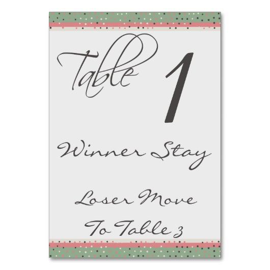 Leuke Polka Dots Stijlvolle Bunco Tafel Kaart #1 (Achterkant)