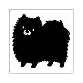 Leuke Pommerse Cartoon Hond Zwart Pom Pommie Rubberstempel (Afrduk)
