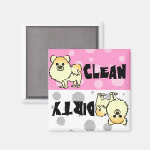 Leuke Pommerse Schoon/Vuile Vaatwasser Magneet (Voorkant / Achterkant)