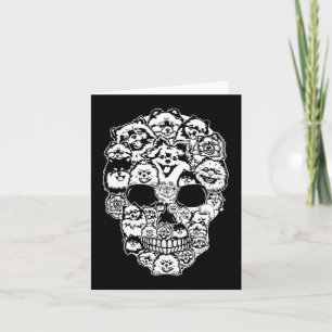 Leuke Pommerse Skull Dog Skelet Halloween Kaart