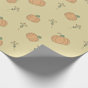 Leuke pompoen en herfstbladpatroon cadeaupapier