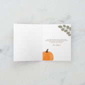 Leuke pompoen eucalyptus Herfst Baby shower Bedankkaart (Binnen)