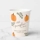 Leuke pompoen eucalyptus Herfst Baby shower Papieren Bekers (Achterkant)