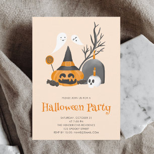 Leuke pompoen geesten Halloween Party Kaart