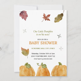 Leuke pompoen Herfst Baby shower uitnodiging
