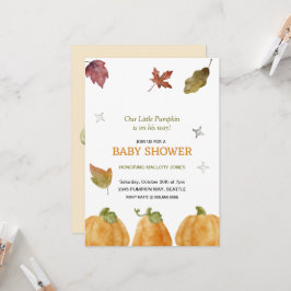 Leuke pompoen Herfst Baby shower uitnodiging