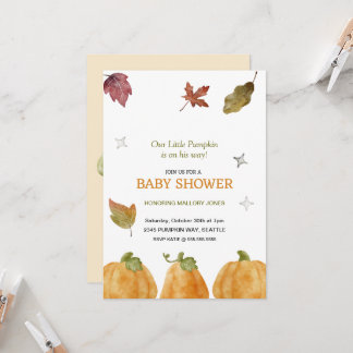 Leuke pompoen Herfst Baby shower uitnodiging