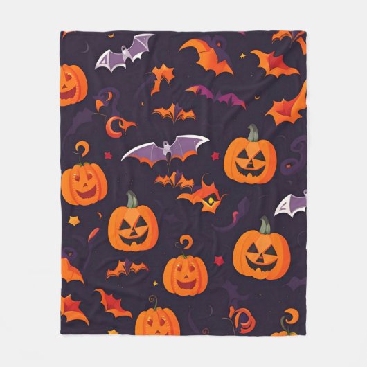 Leuke pompoenen en vleermuizen fleece deken (Voorkant)