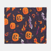 Leuke pompoenen en vleermuizen fleece deken (Voorkant (Horizontaal))