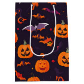 Leuke pompoenen en vleermuizen medium cadeauzakje (Achterkant)