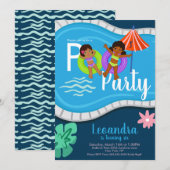 Leuke Pool Party Kinderen Verjaardag Elke Leeftijd Kaart (Voorkant / Achterkant)