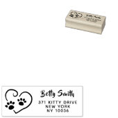 Leuke poot afdrukken op je hart retour adres 	rubberstempel (Gestempeld)