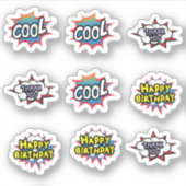Leuke Pop Art Cool Graphic Text Sticker (Voorkant)