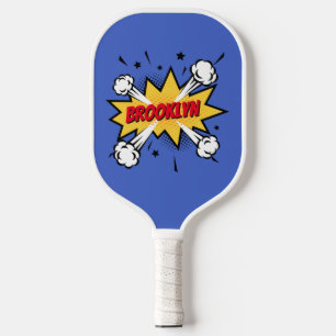 Leuke pop kunst stripverhaal stijl callout logo pickleball paddle