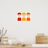 Leuke, popstijl kinderen. poster (Keuken)