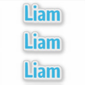 Leuke pret blauwe kindernaam sticker (Voorkant)