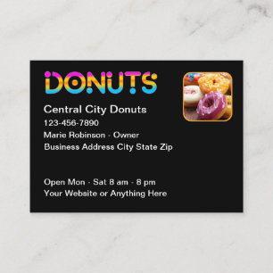Leuke pret-donut-thema-doughnut-winkel visitekaartje
