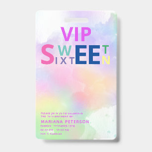 Leuke pret moderne tiener typografie VIP sweet 16 Badge