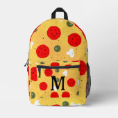 Leuke pret pizza pepperoni champignon Monogram Bedrukte Rugzak (Voorkant)
