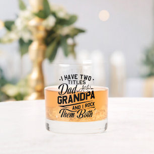 Leuke pret-retro-typografie cadeau voor vader en o whisky glas