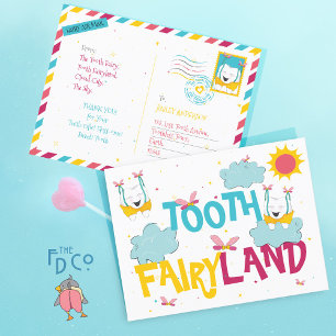 Leuke pret tand feeënland, van de tandfee briefkaart