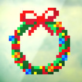 Leuke pretige pixelart geek 8 bit groene adventskr raamsticker (Vel 3)