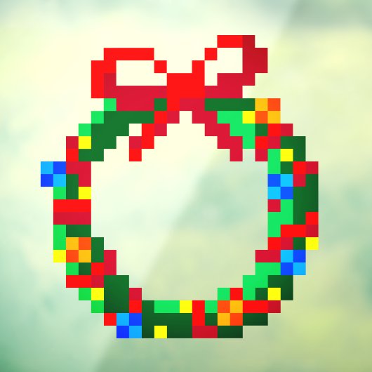 Leuke pretige pixelart geek 8 bit groene adventskr raamsticker (Vel 3)