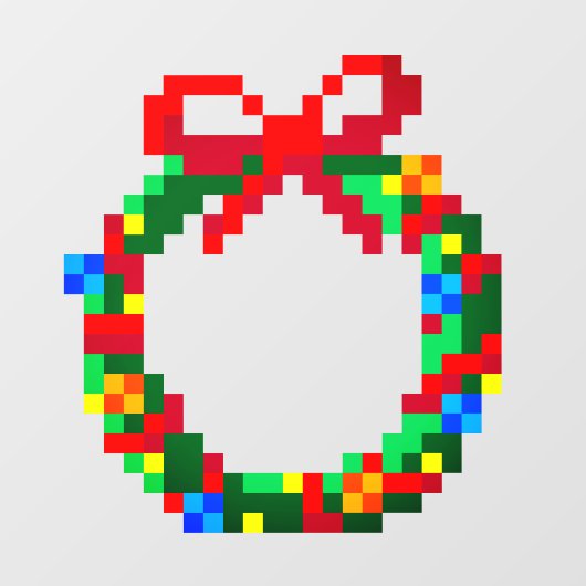 Leuke pretige pixelart geek 8 bit groene adventskr raamsticker (Vel)