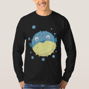 Leuke Puffer Fish Blue T-shirt