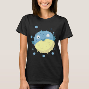 Leuke Puffer Fish Blue T-shirt