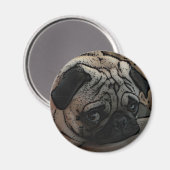Leuke pug artistieke magneet (Voorkant / Achterkant)